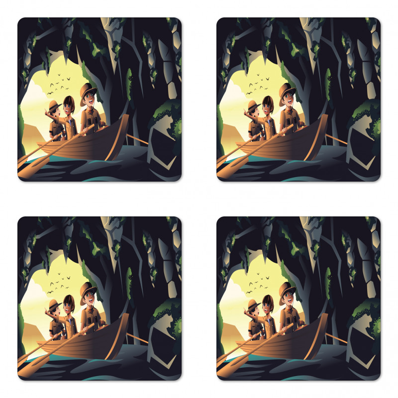 Cave Boat Trip Scouts Coaster Set Of Four