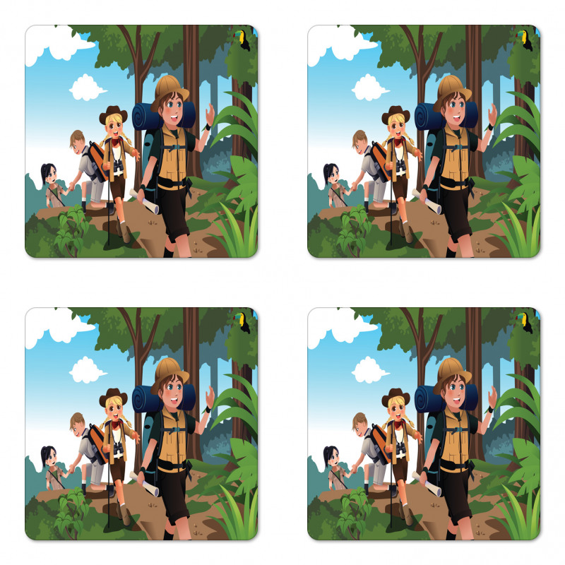 Trip Scout Camping Crowd Coaster Set Of Four