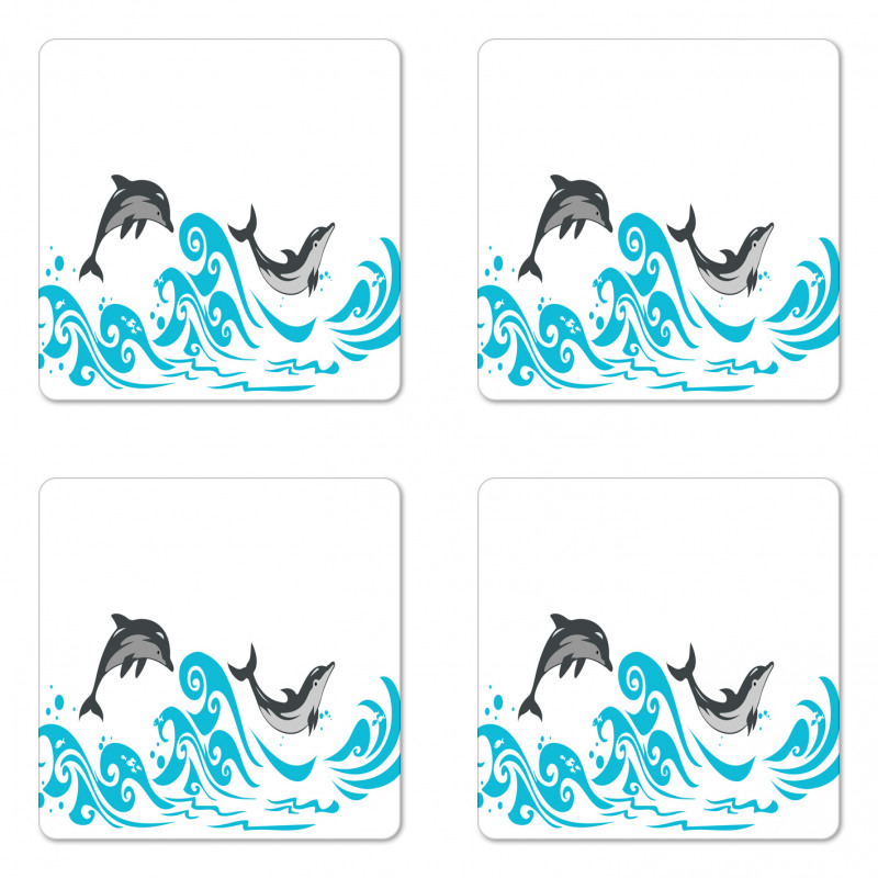 Big Fish Mammal Waves Art Coaster Set Of Four