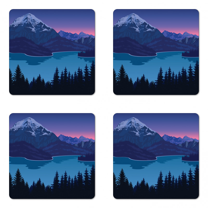 Mountain Hills Forest Coaster Set Of Four