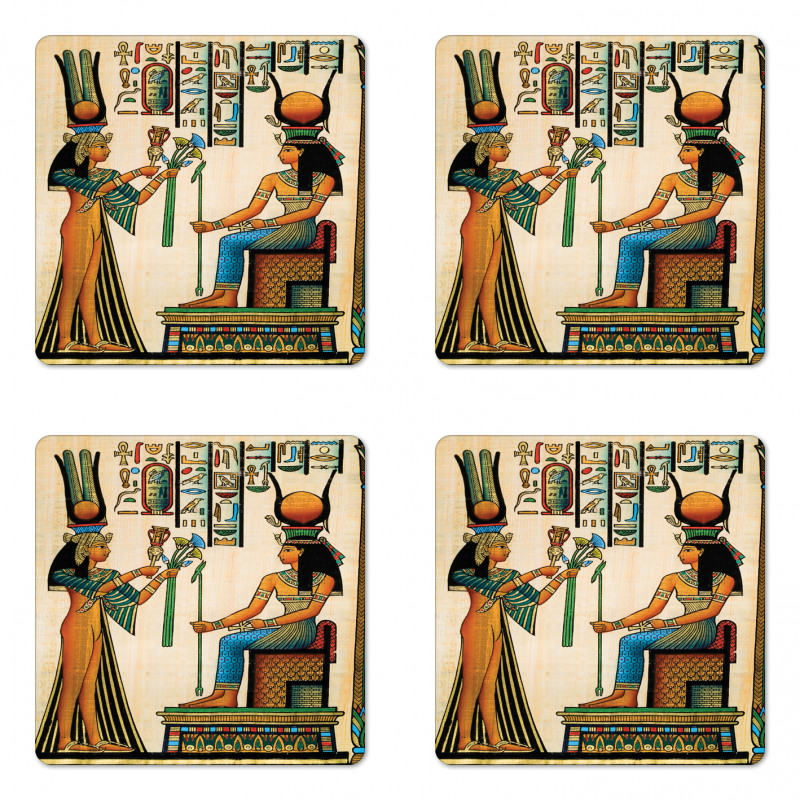 Old Egyptian Papyrus Coaster Set Of Four