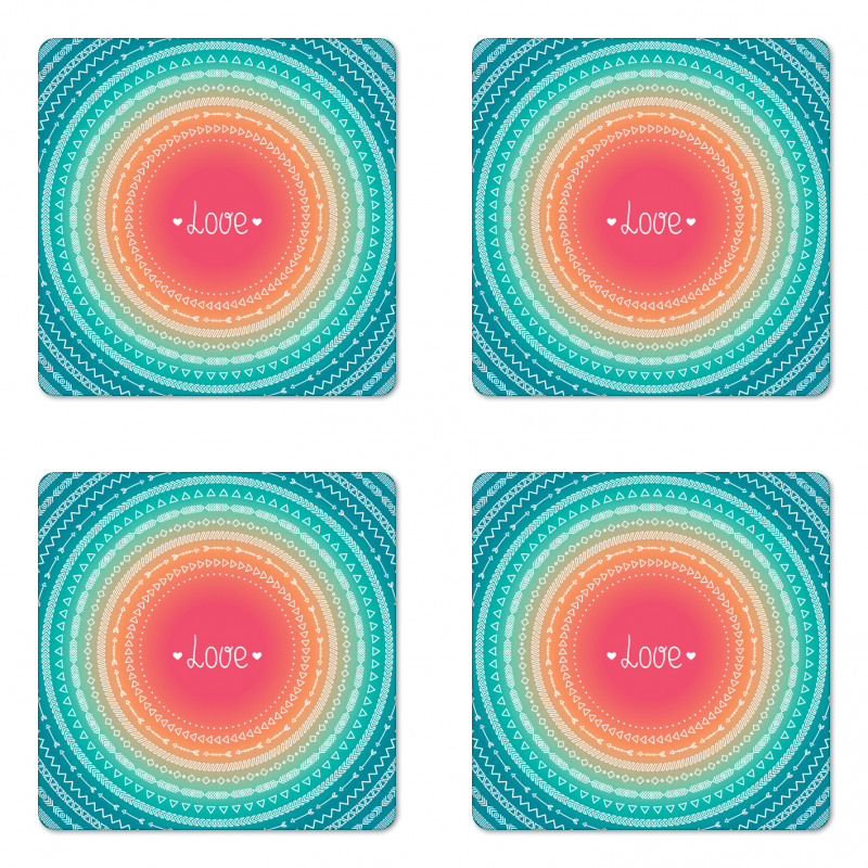 Line Border Pattern Coaster Set Of Four