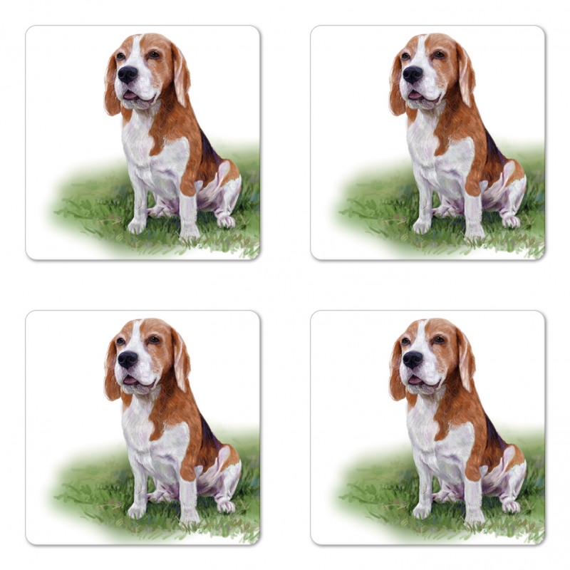 Focused in Mind Dog Sketch Coaster Set Of Four