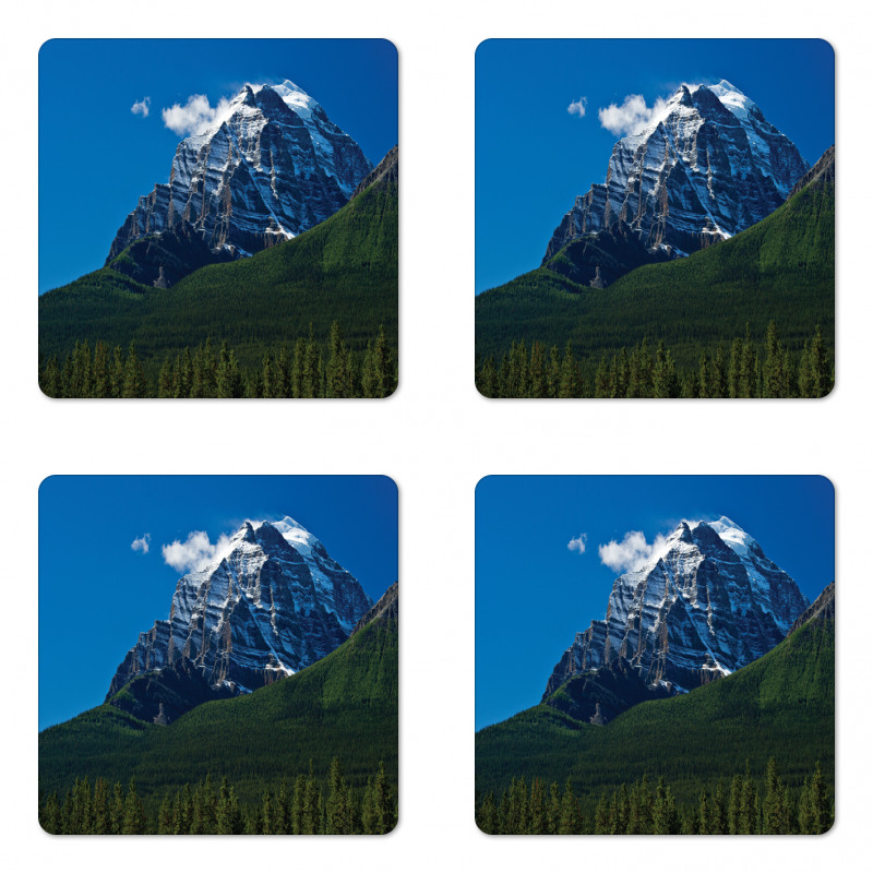 Snowy Peaks Trees Park Coaster Set Of Four