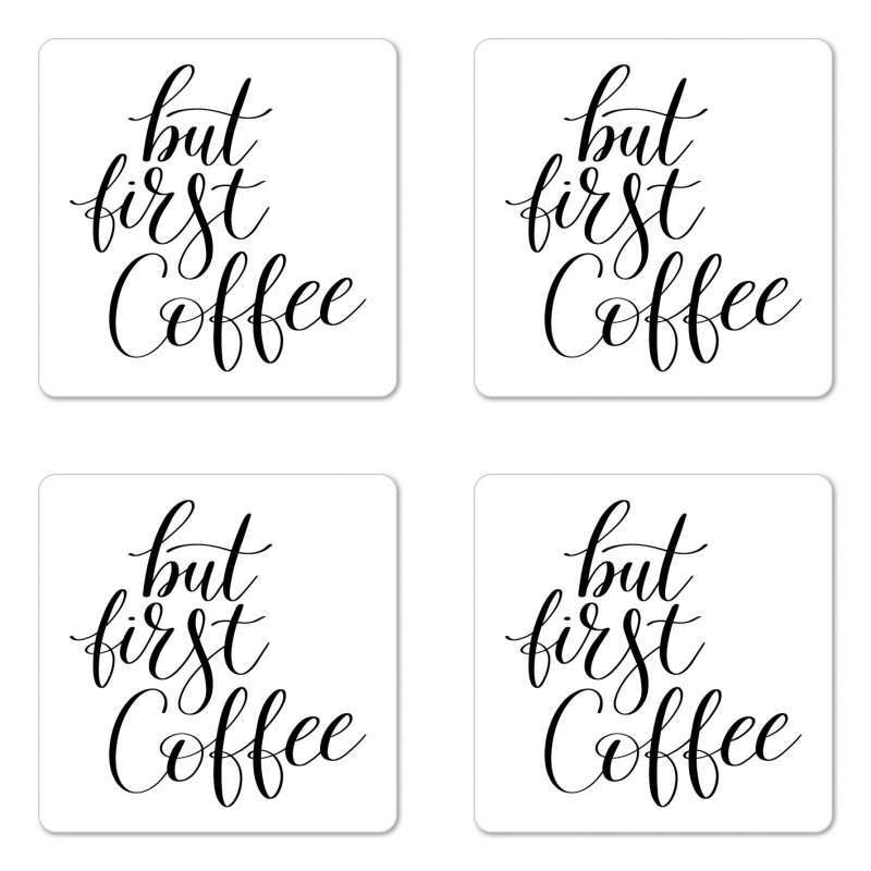 Morning Theme Text Coaster Set Of Four