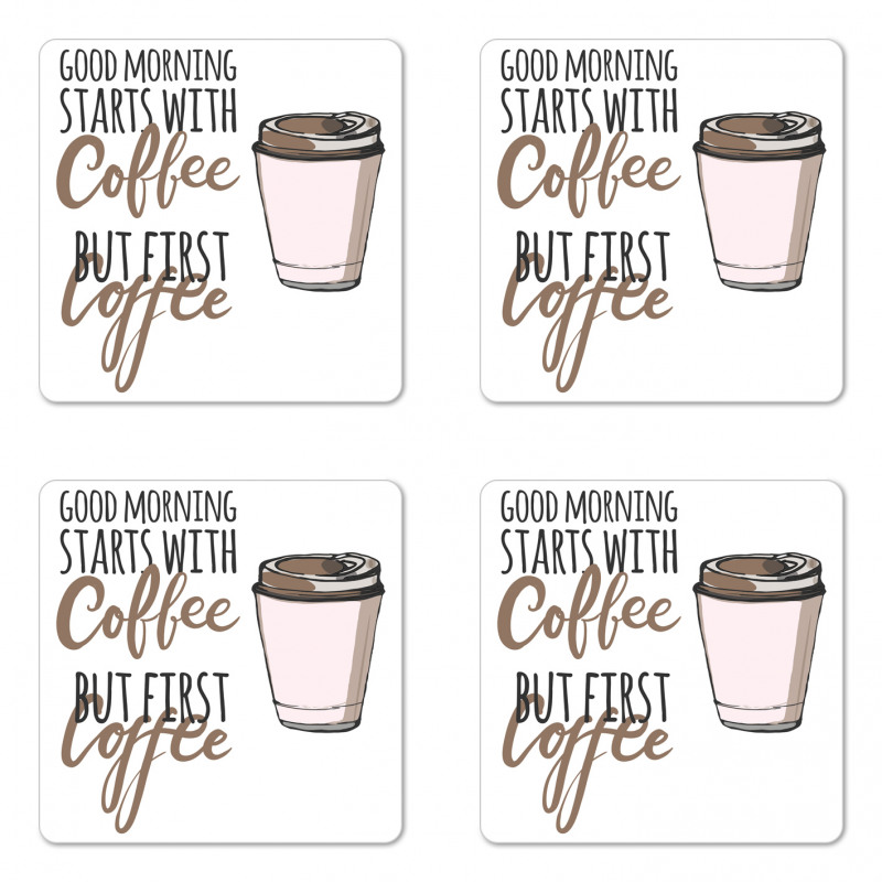 Morning Starts Cup Coaster Set Of Four