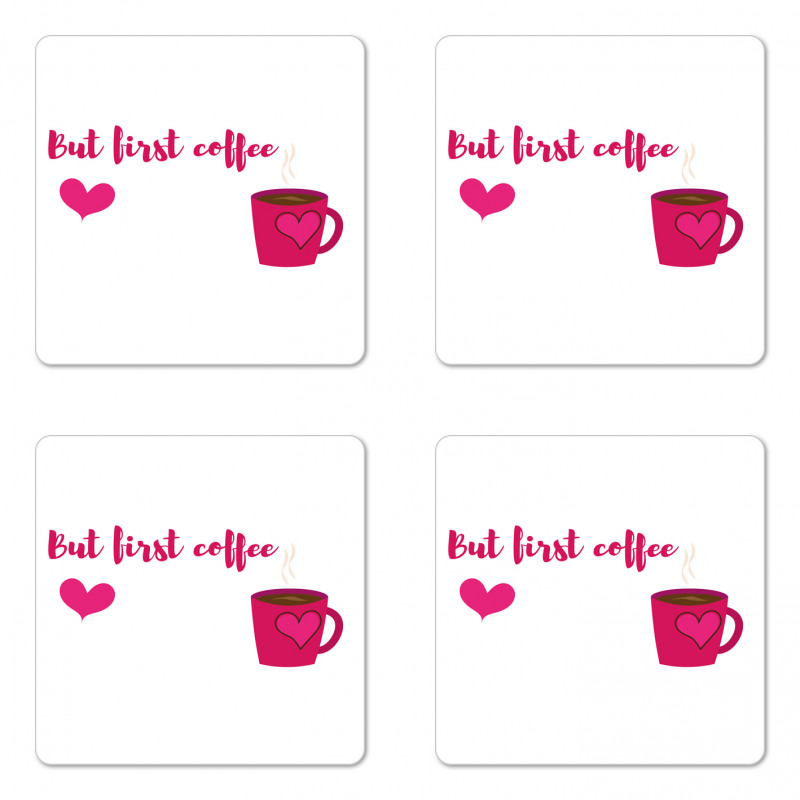 Doodled Pattern Coaster Set Of Four