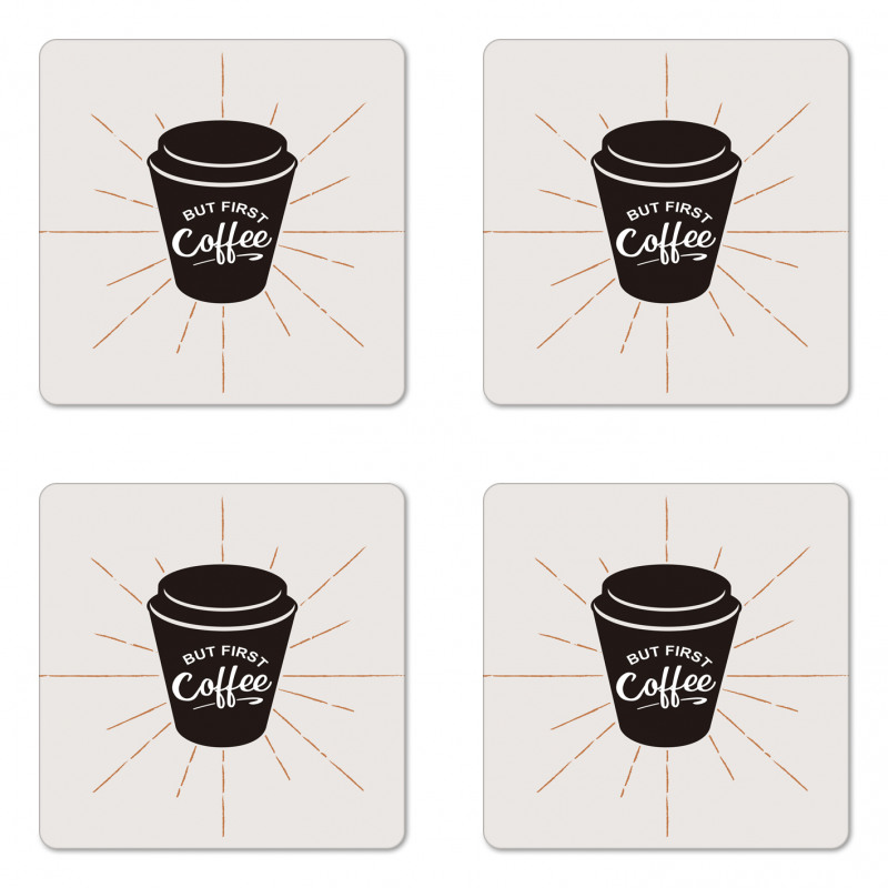 Retro Mug Design Coaster Set Of Four