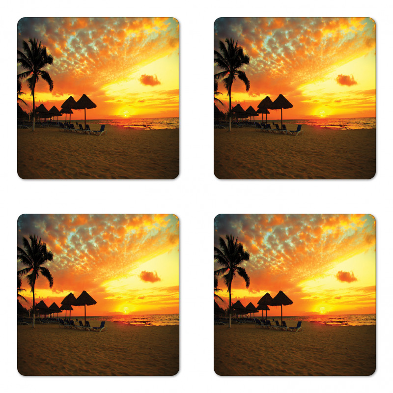 Romantic Sunset Scenery Coaster Set Of Four