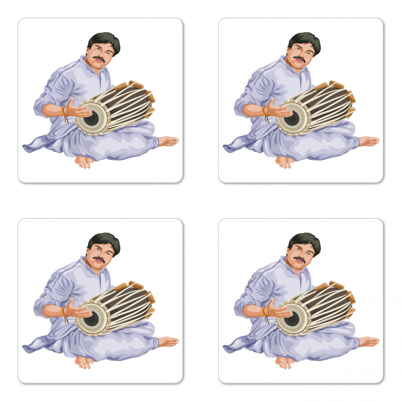 Man in Ethnic Orient Clothes Coaster Set Of Four