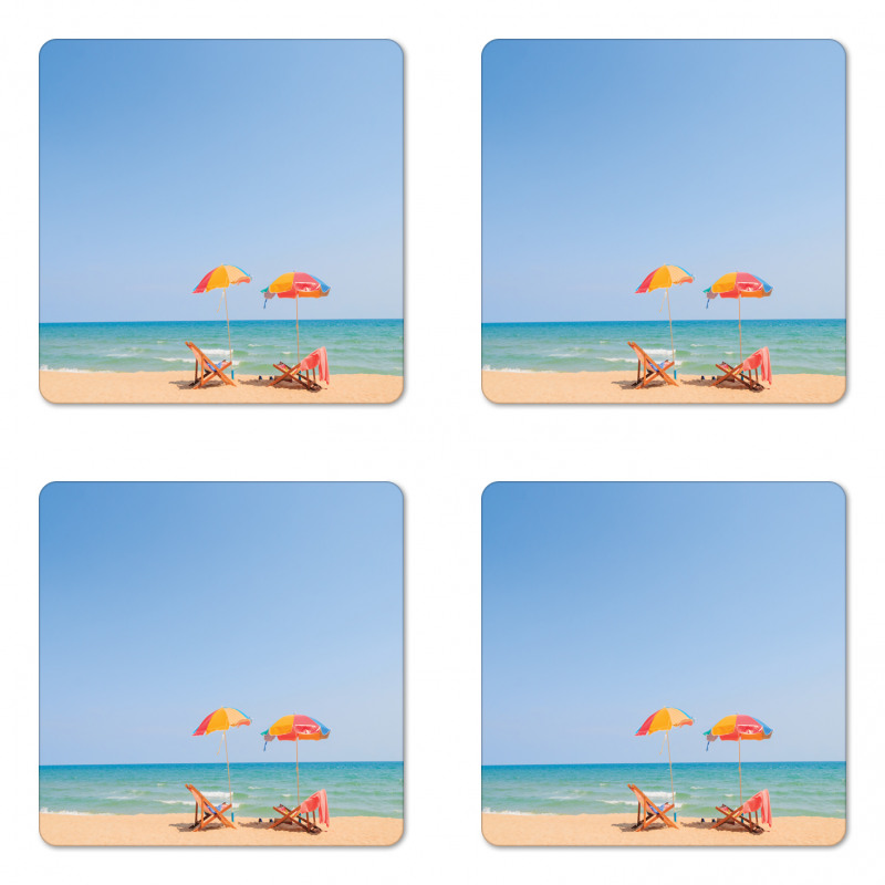 Chair Umbrella Relaxing Coaster Set Of Four