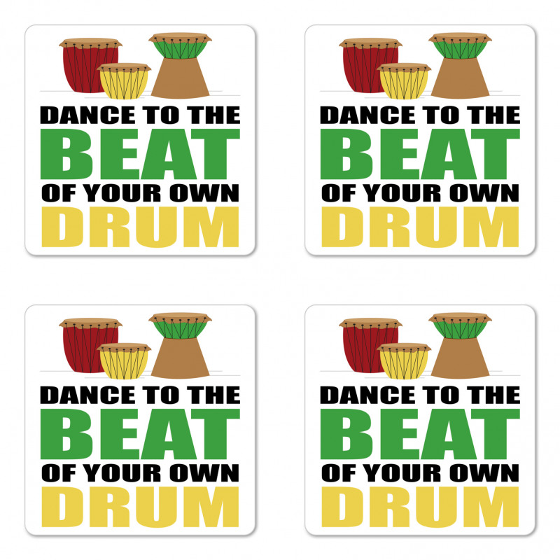 Dance to the Beat Lettering Coaster Set Of Four