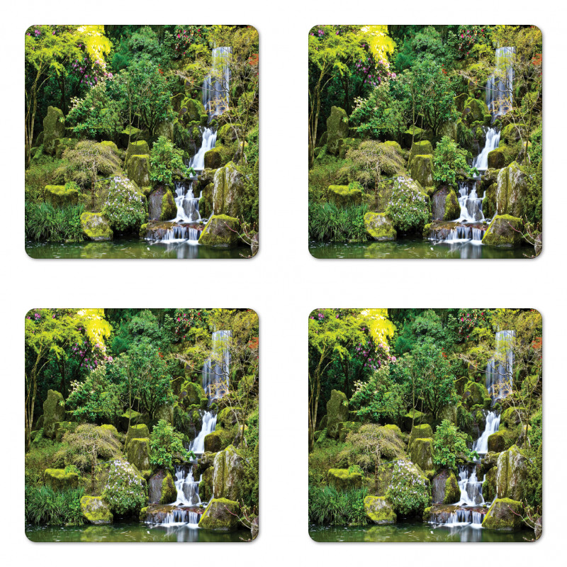 Trees Foliage Rock Garden Coaster Set Of Four