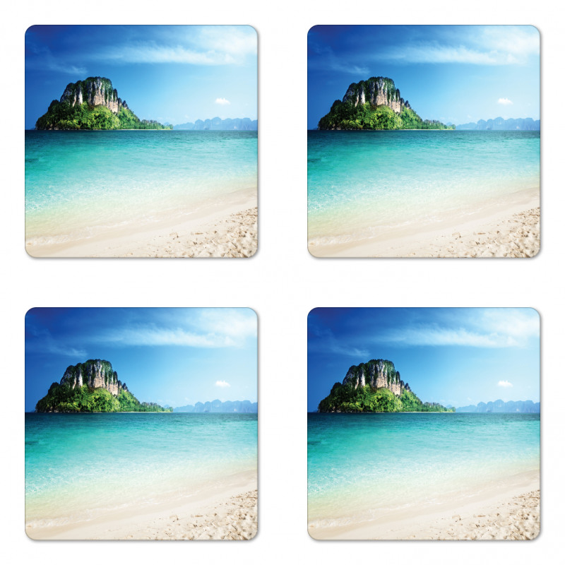 Tropic Island Scenery Coaster Set Of Four