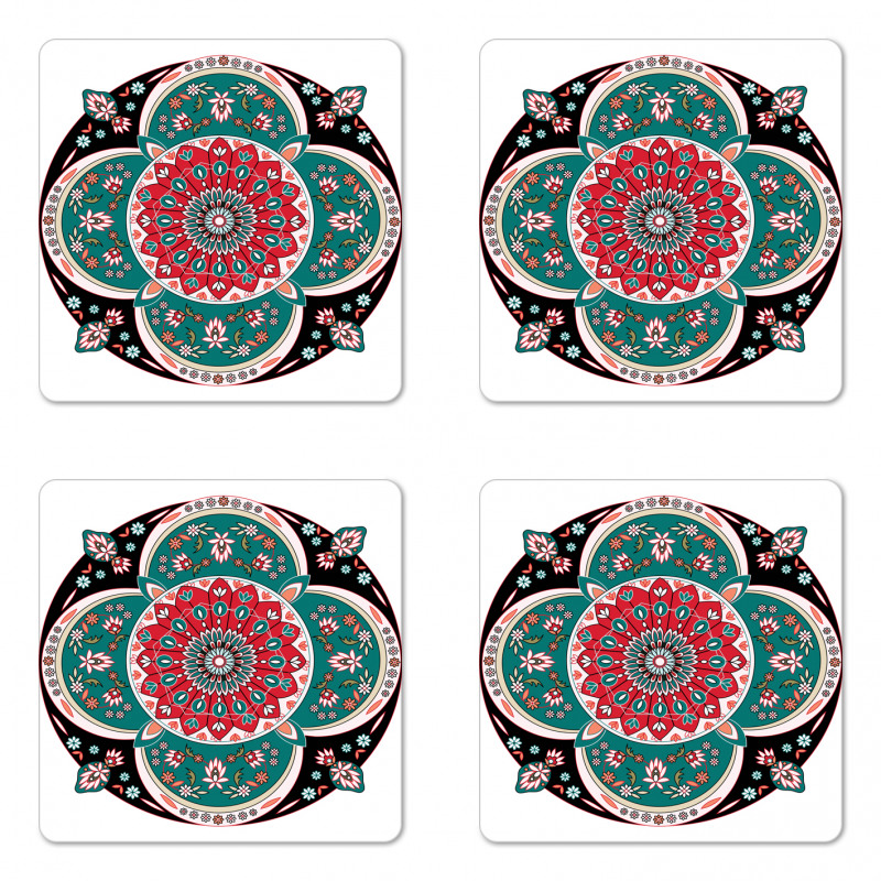 Floral Ethnic Coaster Set Of Four