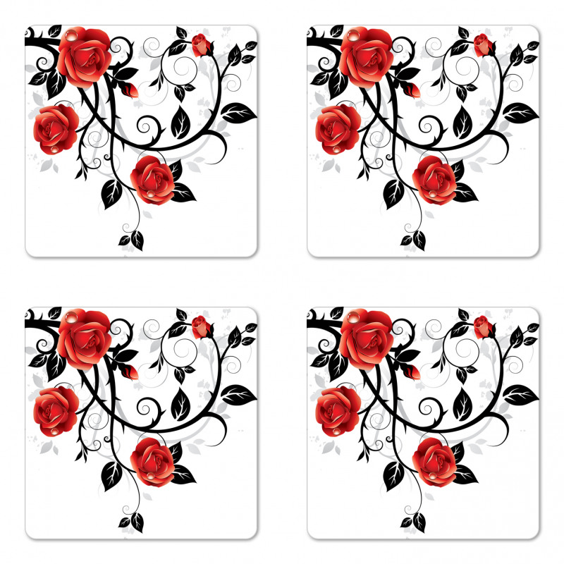 Swirling Roses Garden Coaster Set Of Four