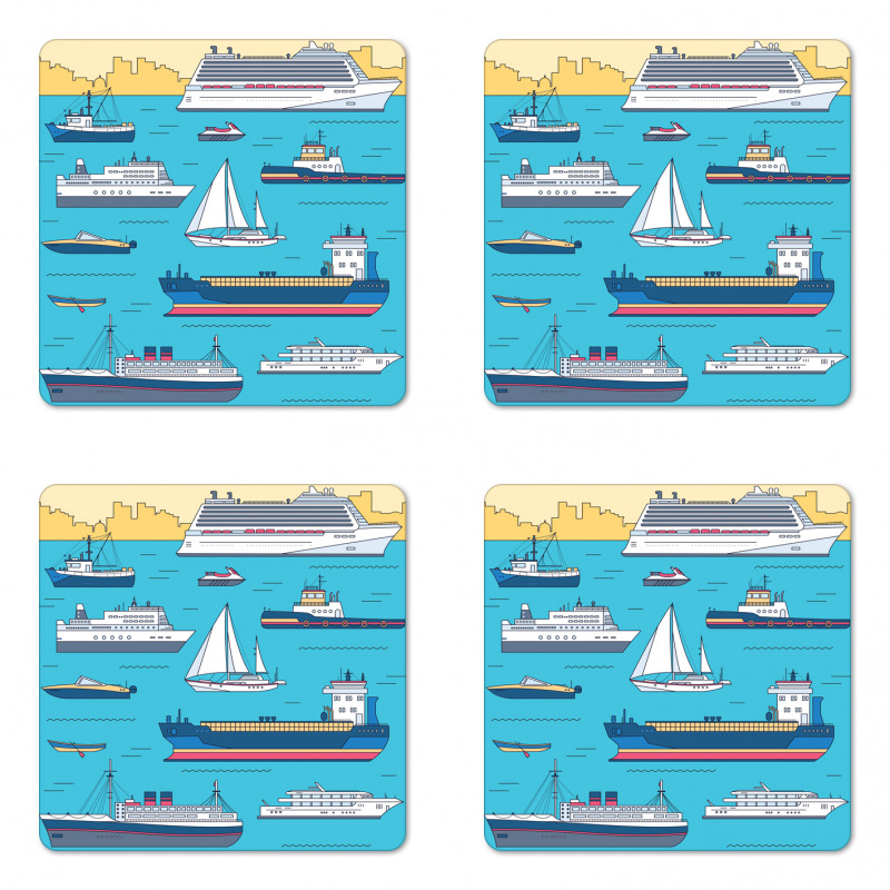 Ships Yacht Ferry Coaster Set Of Four