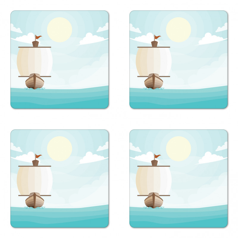 Sailboat in the Ocean Coaster Set Of Four