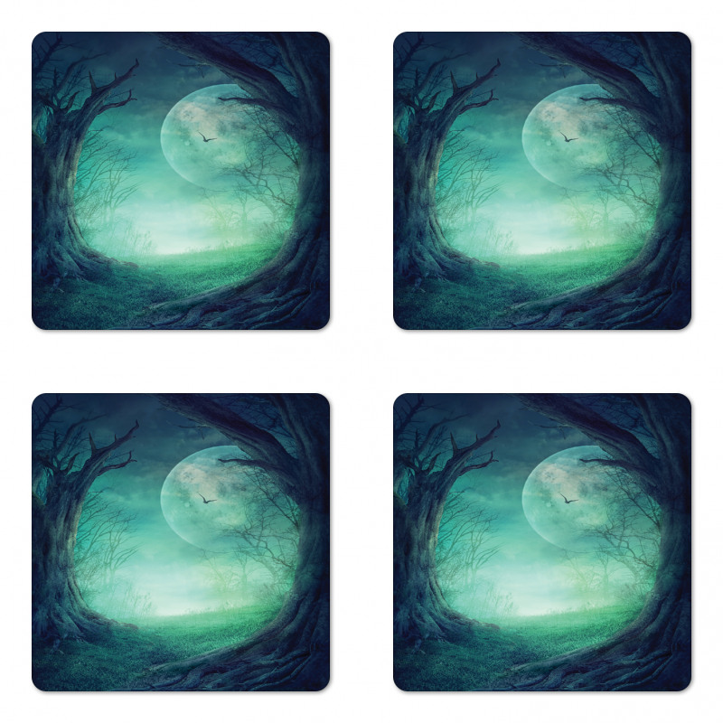 Spooky Valley in Woods Coaster Set Of Four