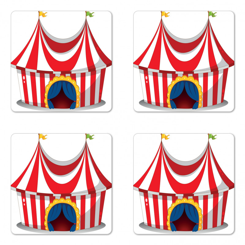 Nostalgic Circus Flag Coaster Set Of Four