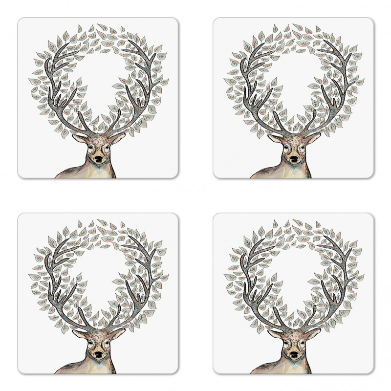 Myth Animal Reindeer Coaster Set Of Four