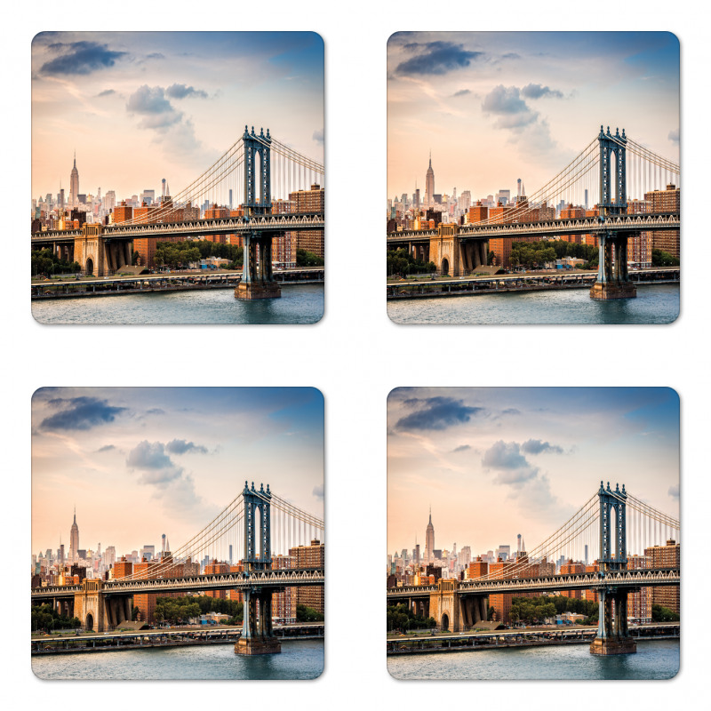 Manhattan Bridge in NYC Coaster Set Of Four