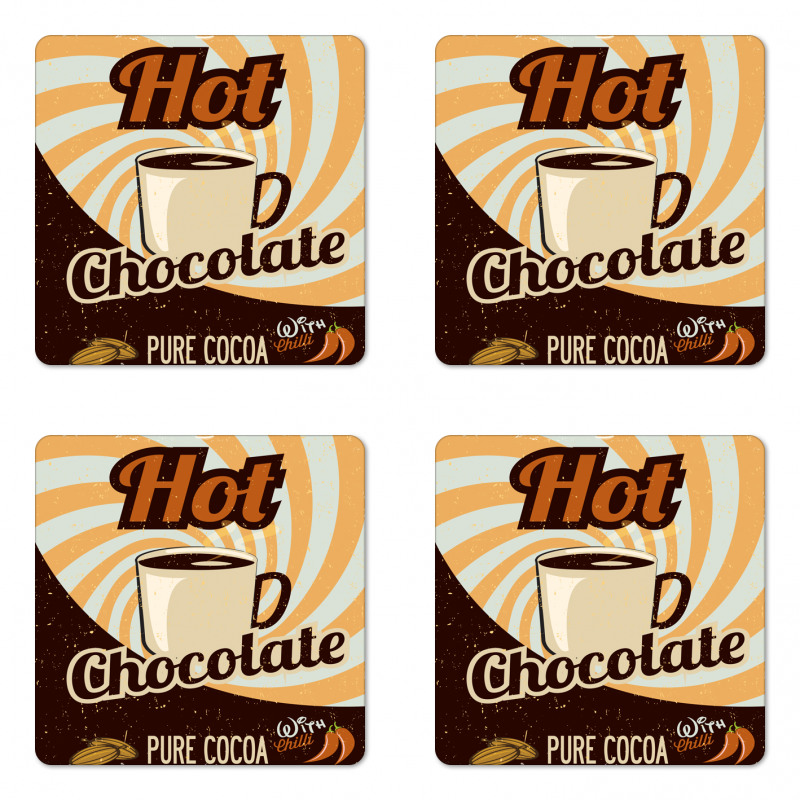 Retro Hot Beverage Coaster Set Of Four