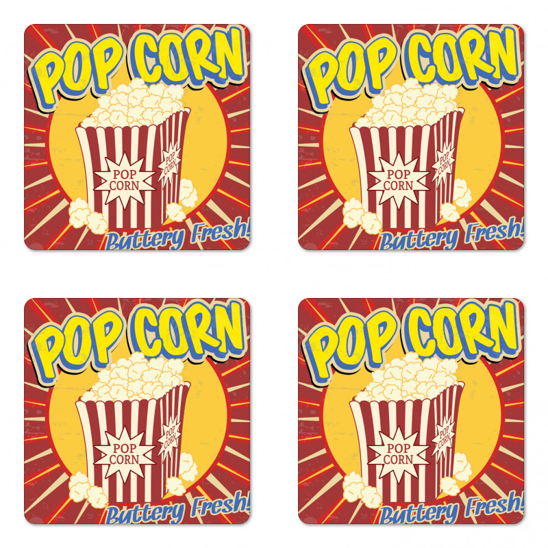 Pop Corn Movie Snack Coaster Set Of Four