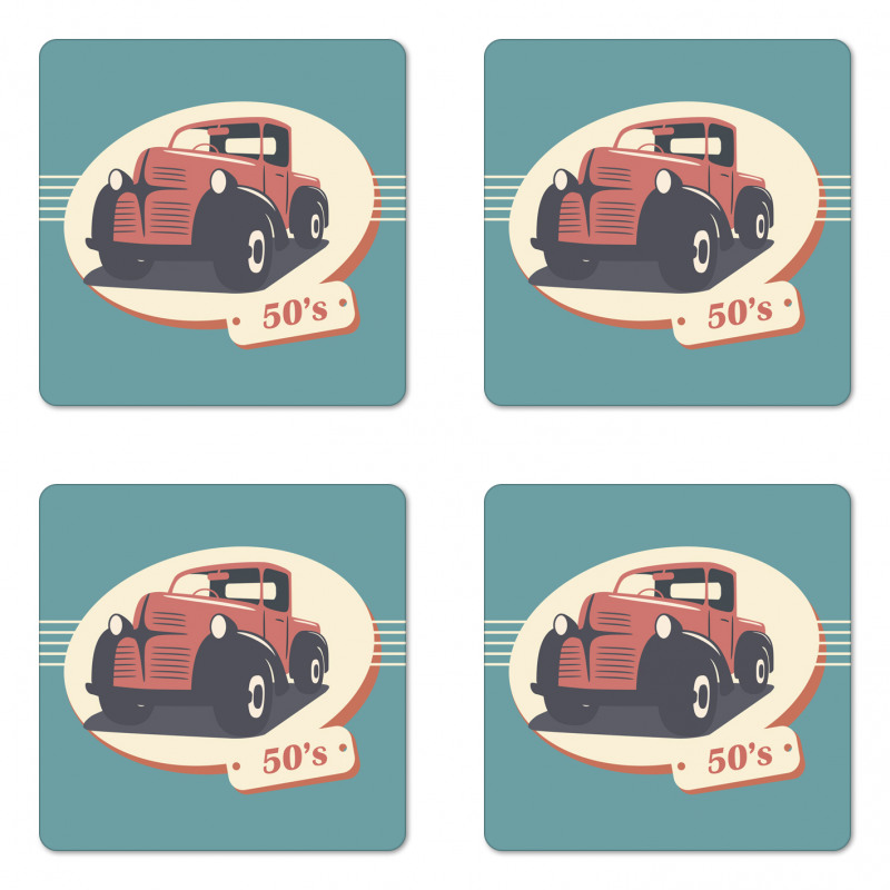 Nostalgic Antique Vehicle Coaster Set Of Four