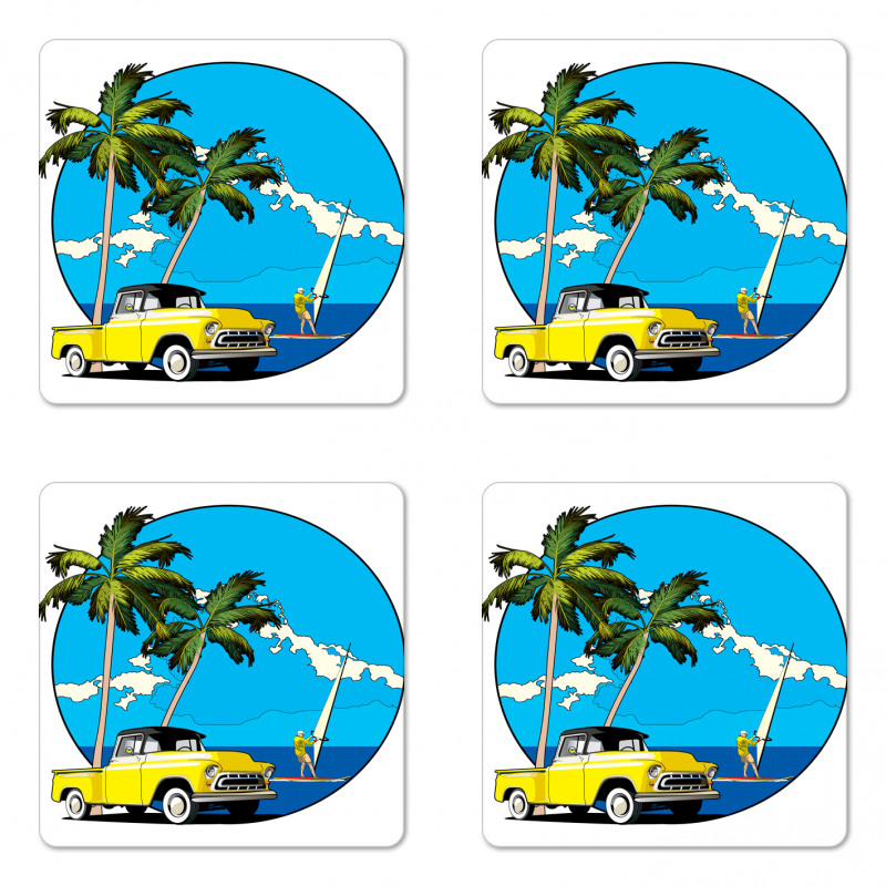 Nostalgic Chevy Car Coaster Set Of Four