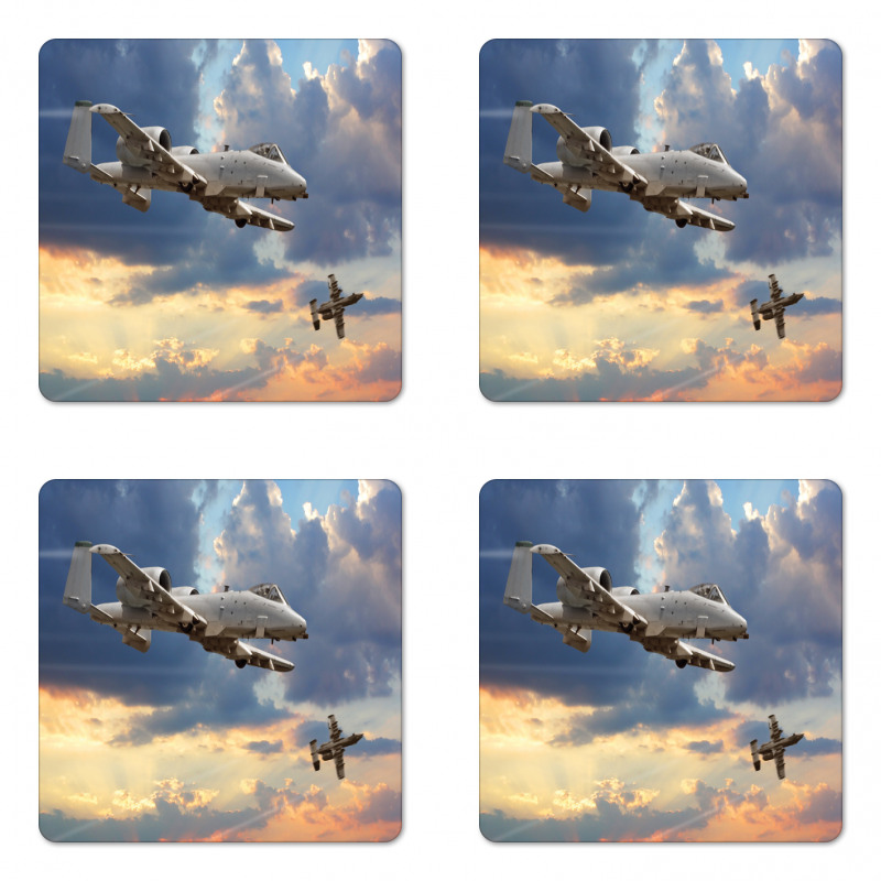 Aviataion Theme Design Coaster Set Of Four