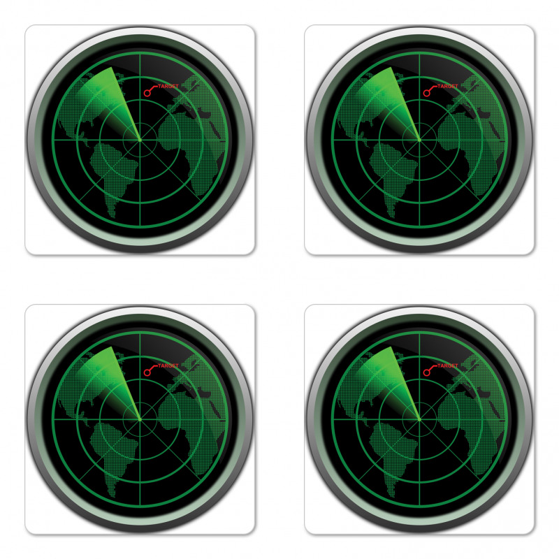 Plane Flight Screen Coaster Set Of Four