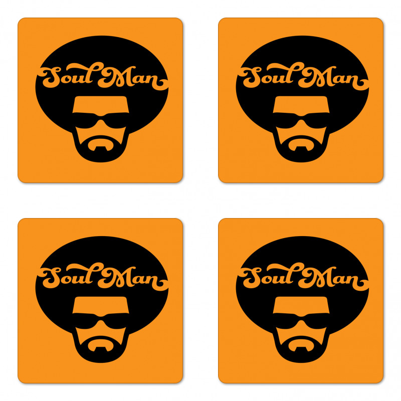 Retro Jazz Male in an Afro Coaster Set Of Four