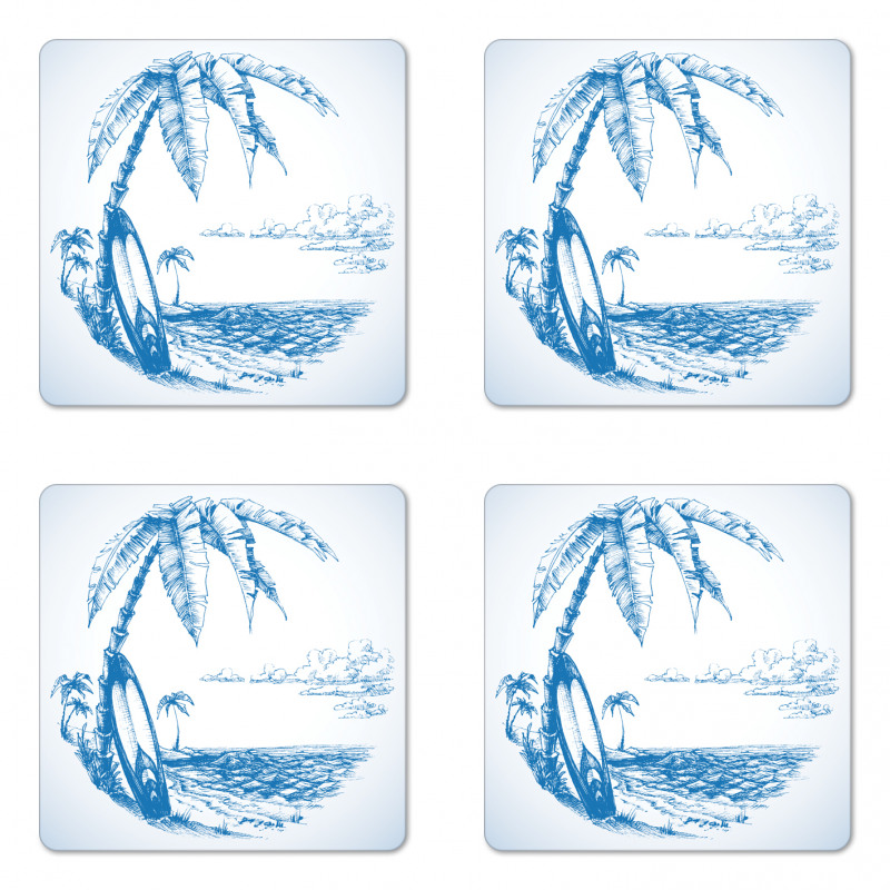 Surf Hawaiian Beach Coaster Set Of Four