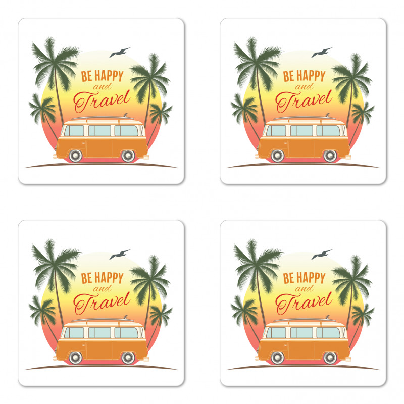 Retro Palms Free 60s Coaster Set Of Four