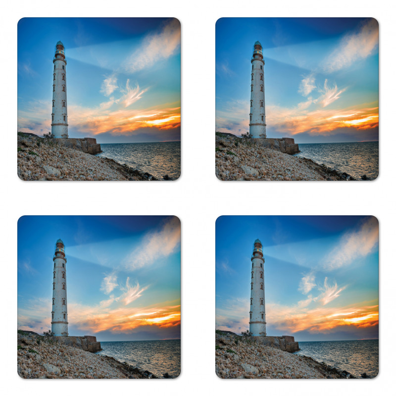 Lighthouse at Sunset Sea Coaster Set Of Four