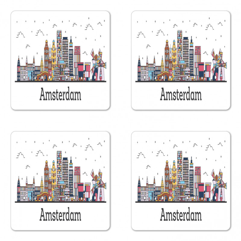 Netherlands Cityscape Coaster Set Of Four