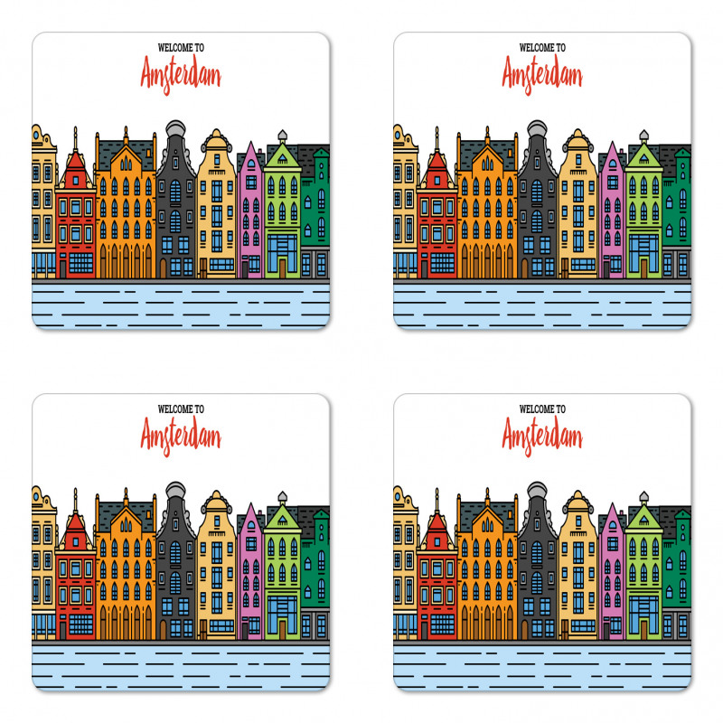 Colorful Graphic Street Coaster Set Of Four