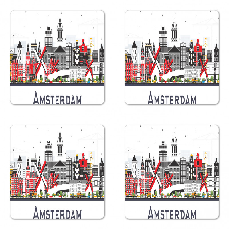 Travel Spots Holland City Coaster Set Of Four