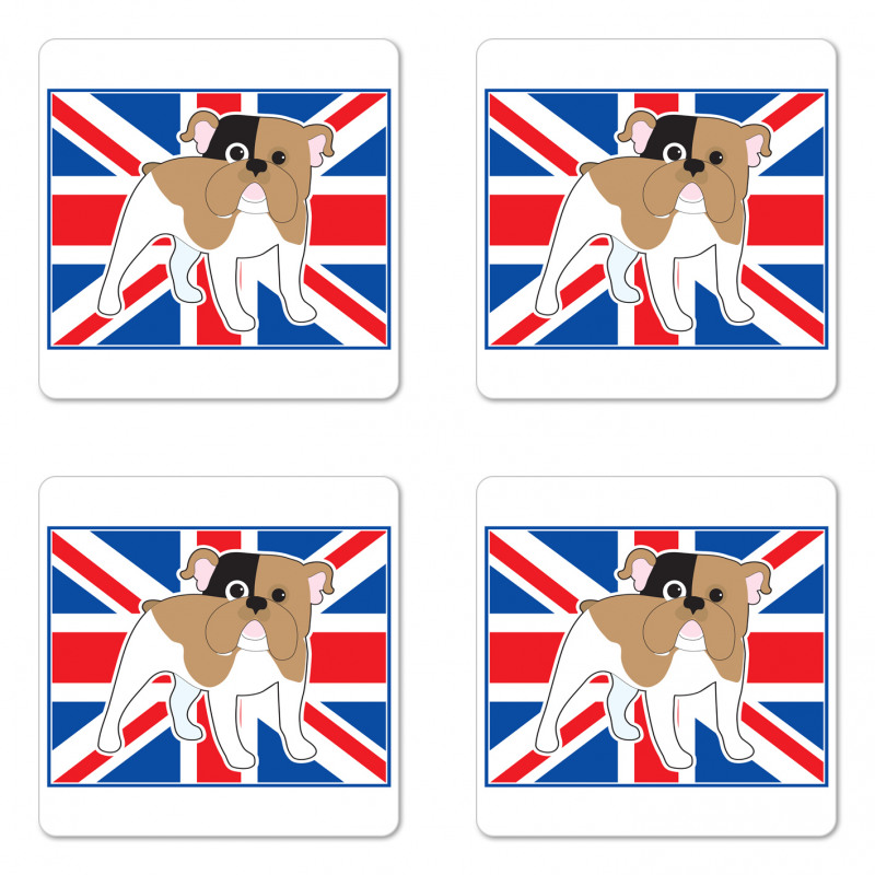 British Flag Illustration Coaster Set Of Four