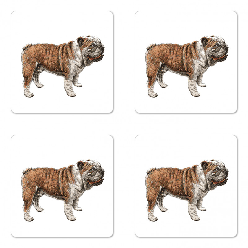 Sketchy Pet Side Profile Coaster Set Of Four