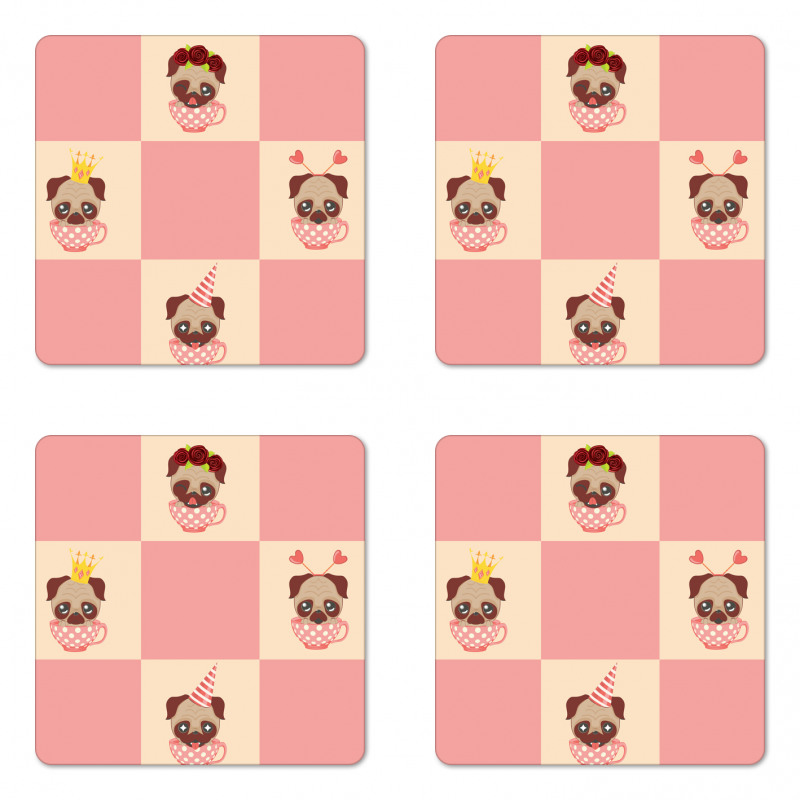 Kawaii Style Characters Coaster Set Of Four