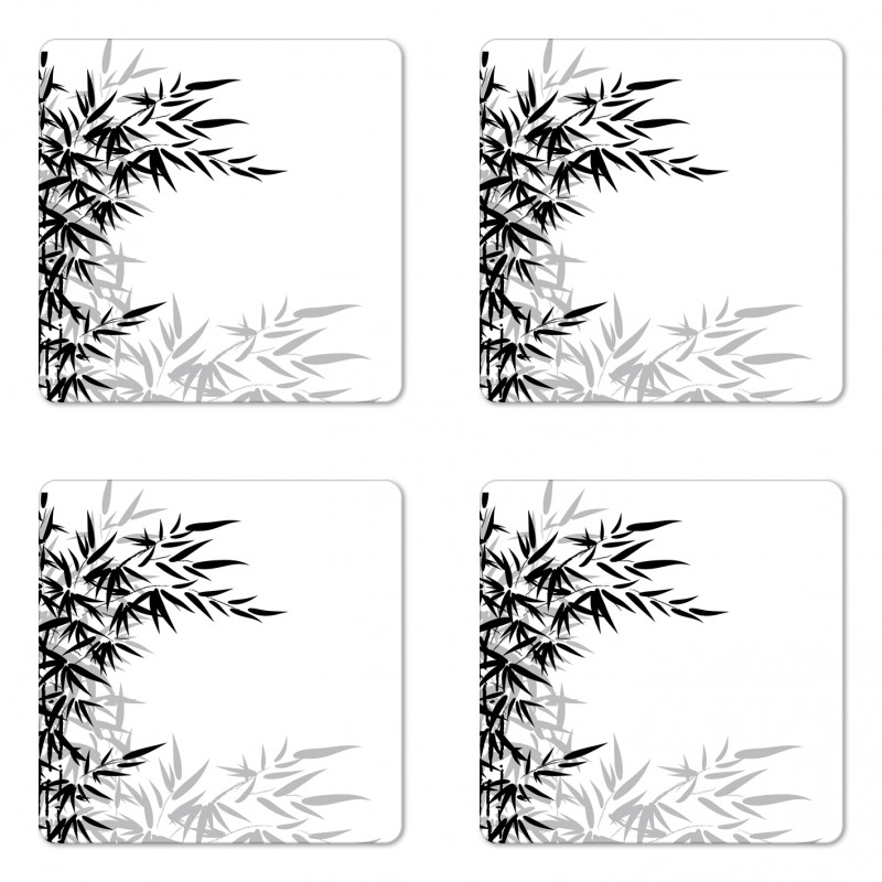 Bamboo Plant Leaves Coaster Set Of Four