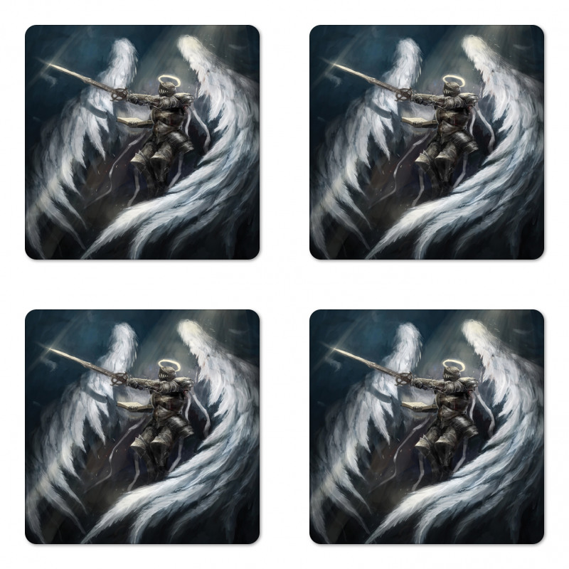 Angel Knight White Wing Coaster Set Of Four