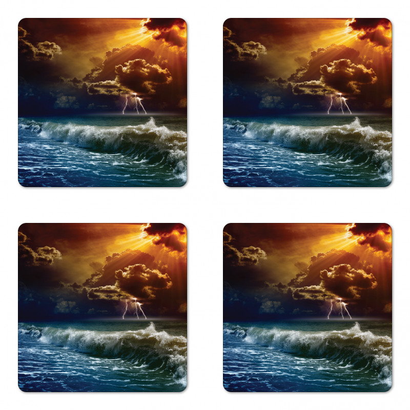 Ocean Wild Fire Waves Coaster Set Of Four