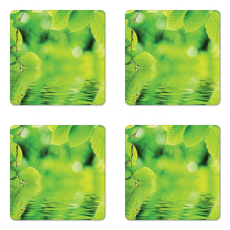 Leaves and River Peace Coaster Set Of Four