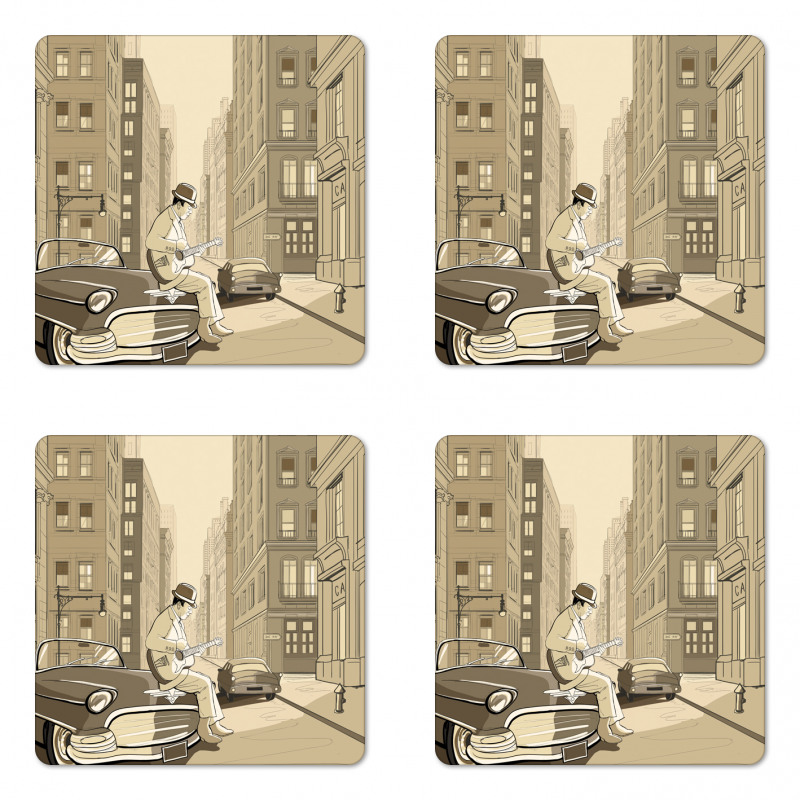 Old Street of New York Coaster Set Of Four