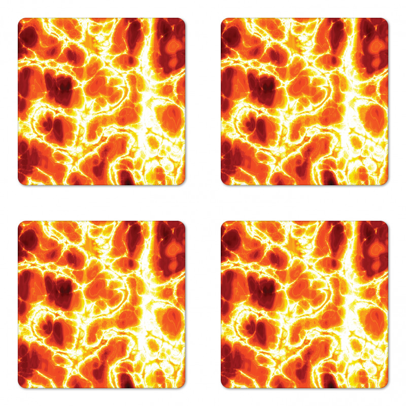 Hot Burning Lava Fire Coaster Set Of Four