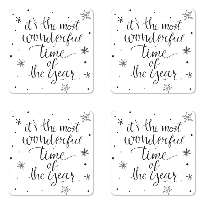 Christmas Cheer Typography Coaster Set Of Four