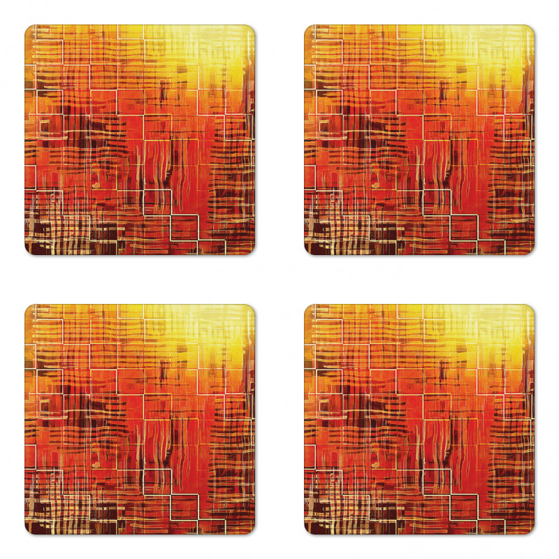 Grunge Retro Mosaic Coaster Set Of Four